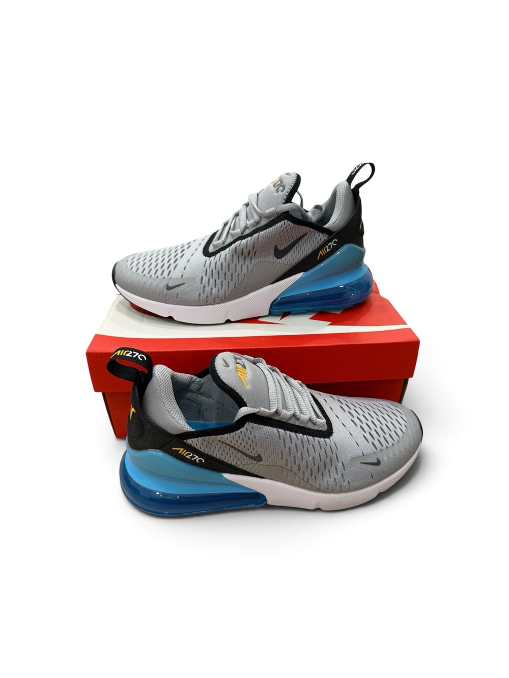 Nike Air Max 270 Youth  Running Shoes - Grey/Blue- NIB. Youth 7 / Women 8.5